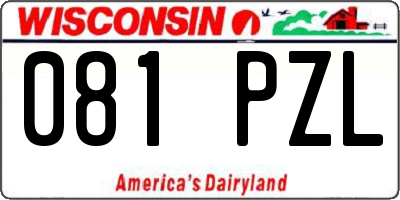 WI license plate 081PZL
