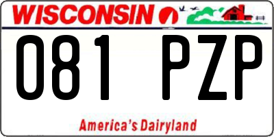 WI license plate 081PZP