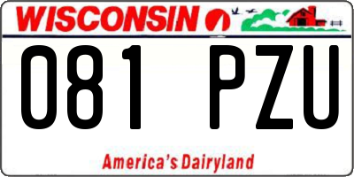 WI license plate 081PZU