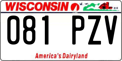 WI license plate 081PZV