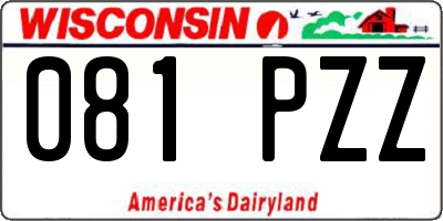 WI license plate 081PZZ