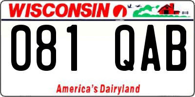 WI license plate 081QAB