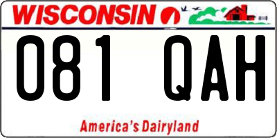 WI license plate 081QAH