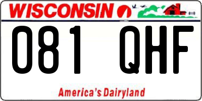 WI license plate 081QHF