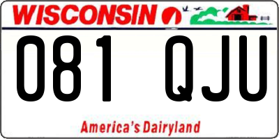 WI license plate 081QJU