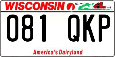 WI license plate 081QKP