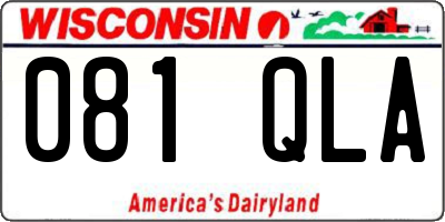 WI license plate 081QLA