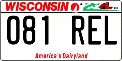 WI license plate 081REL