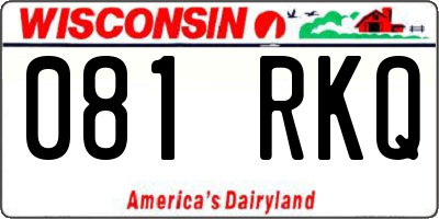 WI license plate 081RKQ