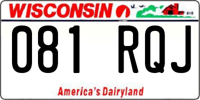 WI license plate 081RQJ