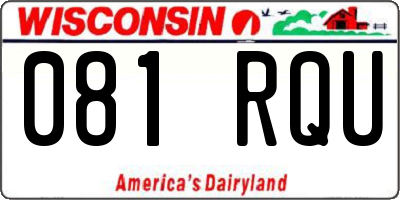 WI license plate 081RQU