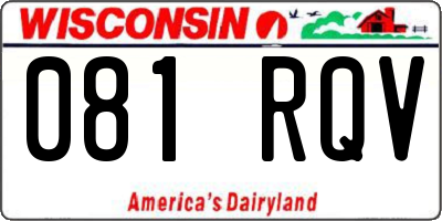 WI license plate 081RQV