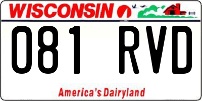 WI license plate 081RVD