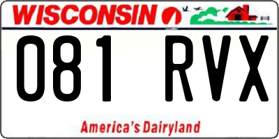 WI license plate 081RVX