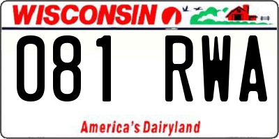 WI license plate 081RWA