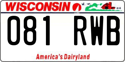 WI license plate 081RWB