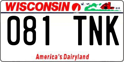WI license plate 081TNK
