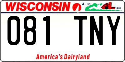 WI license plate 081TNY