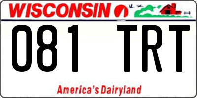 WI license plate 081TRT