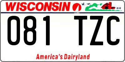 WI license plate 081TZC