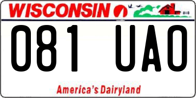 WI license plate 081UAO