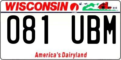 WI license plate 081UBM