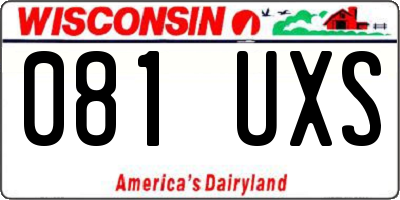 WI license plate 081UXS