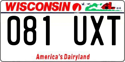 WI license plate 081UXT