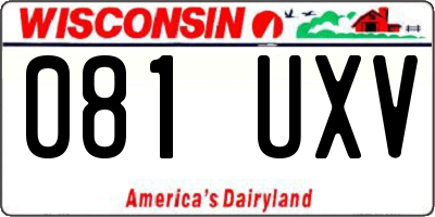 WI license plate 081UXV