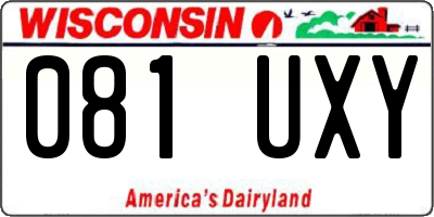 WI license plate 081UXY