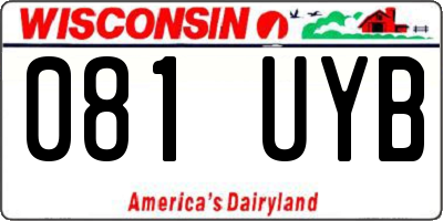 WI license plate 081UYB