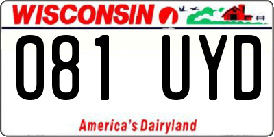 WI license plate 081UYD