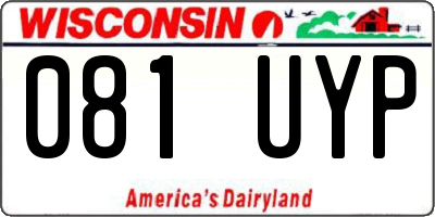 WI license plate 081UYP