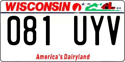 WI license plate 081UYV