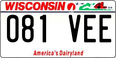 WI license plate 081VEE