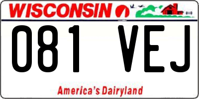 WI license plate 081VEJ