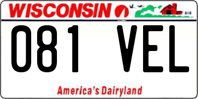 WI license plate 081VEL