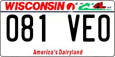 WI license plate 081VEO