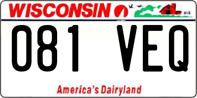 WI license plate 081VEQ