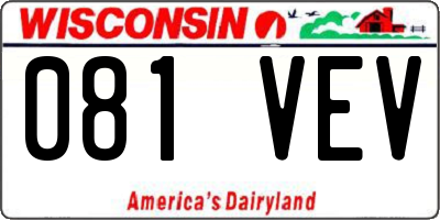 WI license plate 081VEV