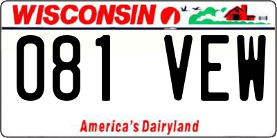 WI license plate 081VEW