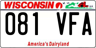 WI license plate 081VFA