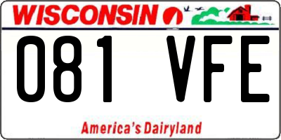 WI license plate 081VFE