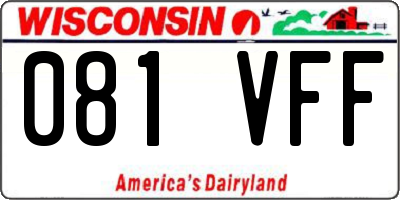 WI license plate 081VFF