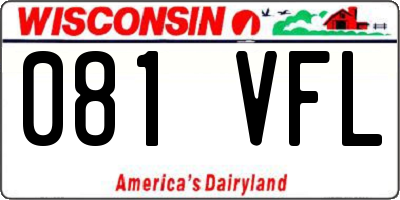 WI license plate 081VFL