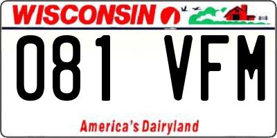 WI license plate 081VFM