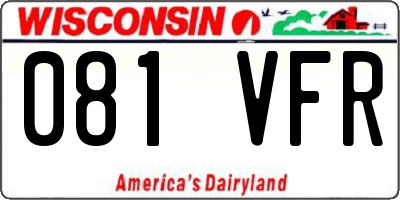 WI license plate 081VFR