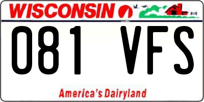 WI license plate 081VFS