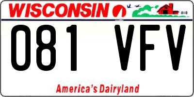 WI license plate 081VFV
