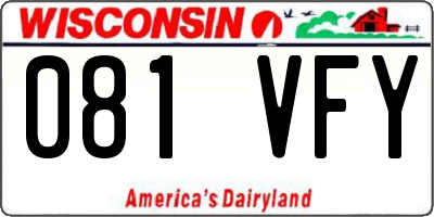 WI license plate 081VFY